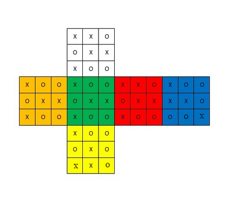 3 en raya en un cubo de rubik 9