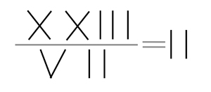 Acertijo division con numeros romanos 1