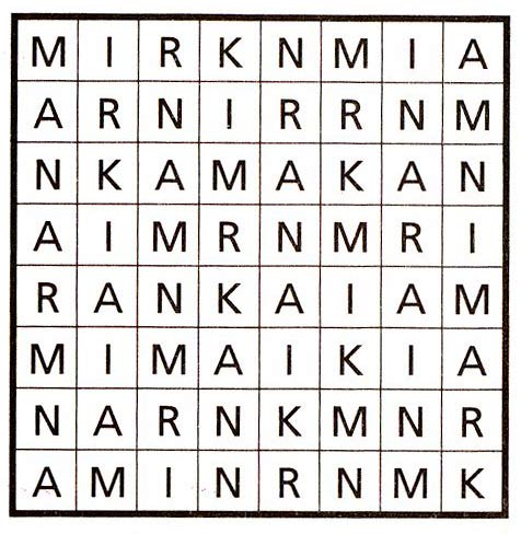 Acertijo juego de letras y ajedrez kramnik 1