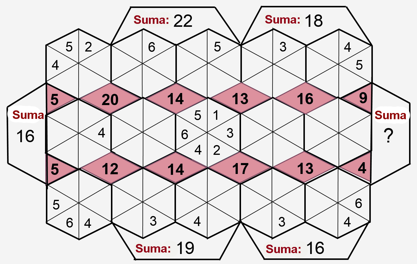 Completa los hexagonos puzzle numero 1