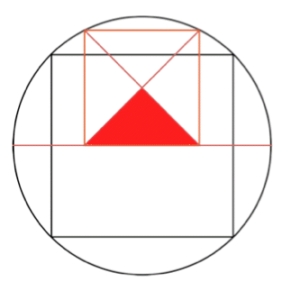 Triangulo rojo acertijo geometrico 2