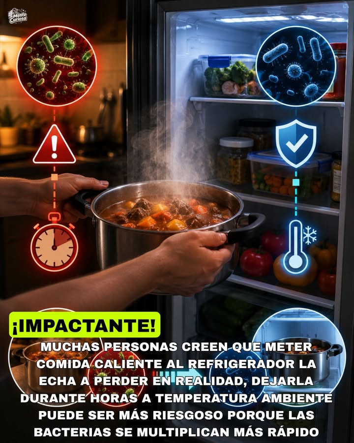 🚨🍲❄️😳 MUCHAS PERSONAS CREEN QUE METER COMIDA CALIENTE AL REFRIGERADOR LA ECHA A PERDER
