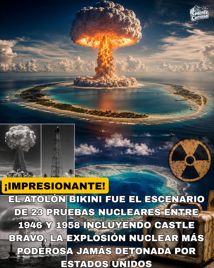 🚨☢️🏝️😳 EXISTE UNA ISLA DONDE SE DETONARON TANTAS BOMBAS NUCLEARES QUE SU NOMBRE SE VOLVIÓ FAMOSO EN TODO EL MUNDO