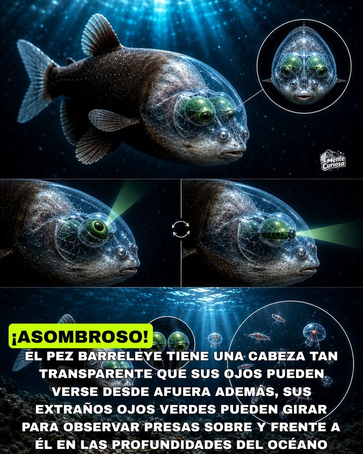 🚨🐟🔍😳 EXISTE UN PEZ CUYA CABEZA ES TRANSPARENTE Y LE PERMITE VER A TRAVÉS DE ELLA