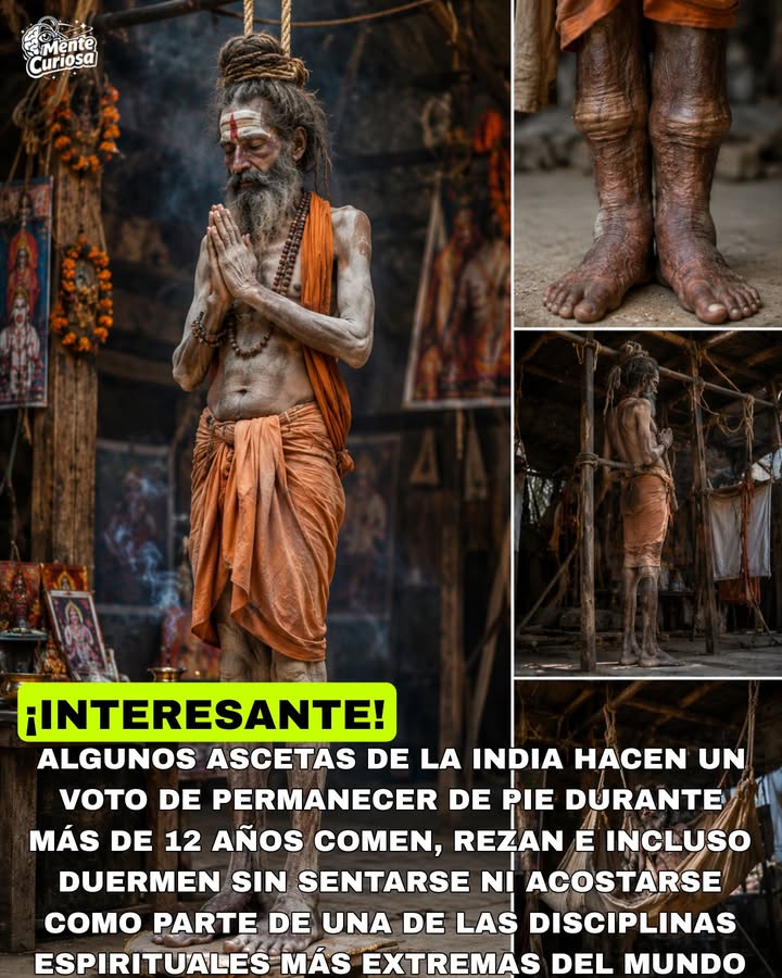 🚨🧘‍♂️😳 EXISTEN ASCETAS EN LA INDIA QUE HAN PASADO MÁS DE UNA DÉCADA SIN SENTARSE NI ACOSTARSE