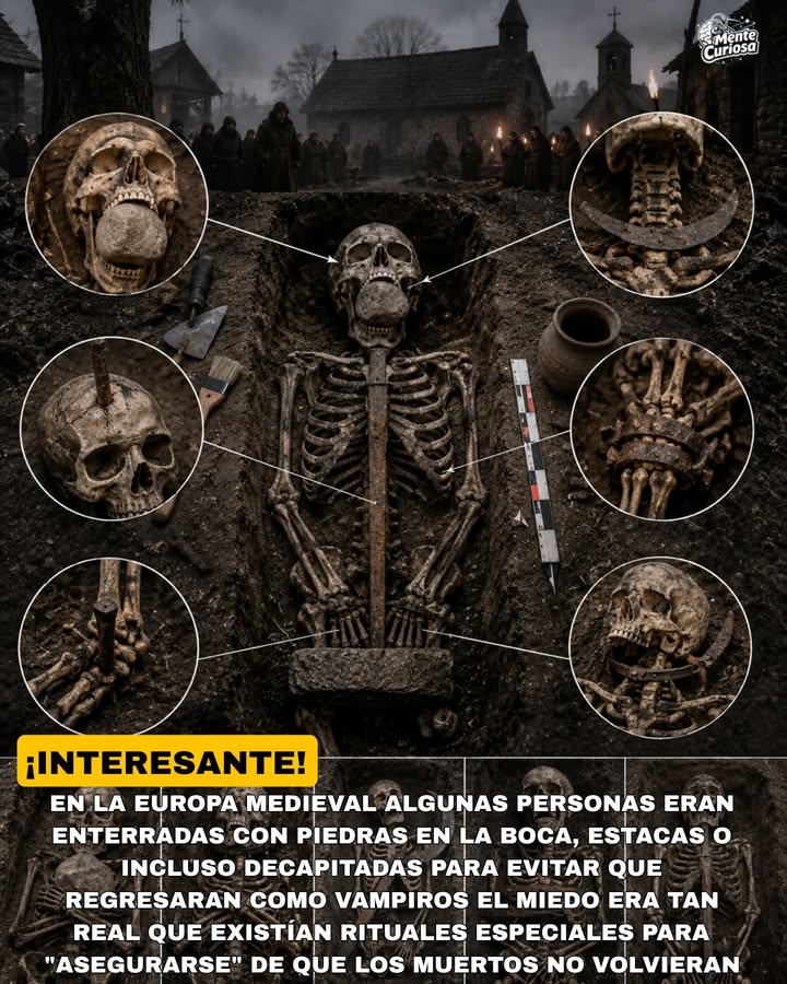 🚨🧛⚰️😳 EN LA EUROPA MEDIEVAL ALGUNAS PERSONAS ERAN ENTERRADAS CON RITUALES "ANTIVAMPIROS" PARA EVITAR QUE REGRESARAN DE LA TUMBA