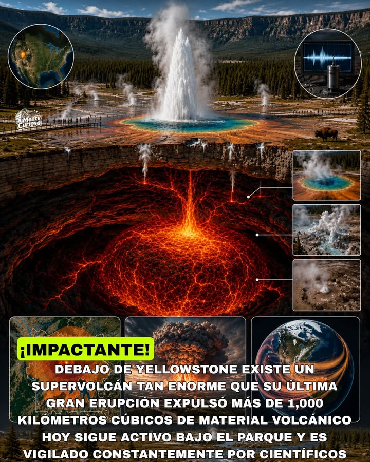 🚨🌋😳⚠️ DEBAJO DEL PARQUE NACIONAL YELLOWSTONE EXISTE UN SUPERVOLCÁN CAPAZ DE ALTERAR EL CLIMA DE GRAN PARTE DEL PLANETA