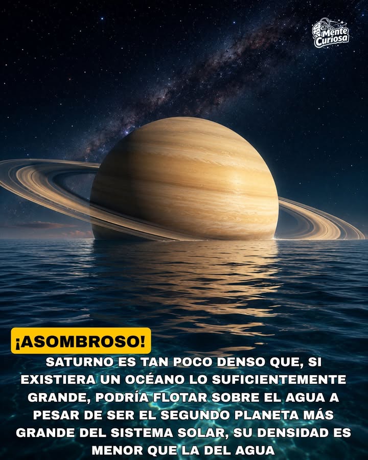 🚨🪐💍😳 SI COLOCARAS A SATURNO SOBRE UN OCÉANO LO SUFICIENTEMENTE GRANDE… FLOTARÍA