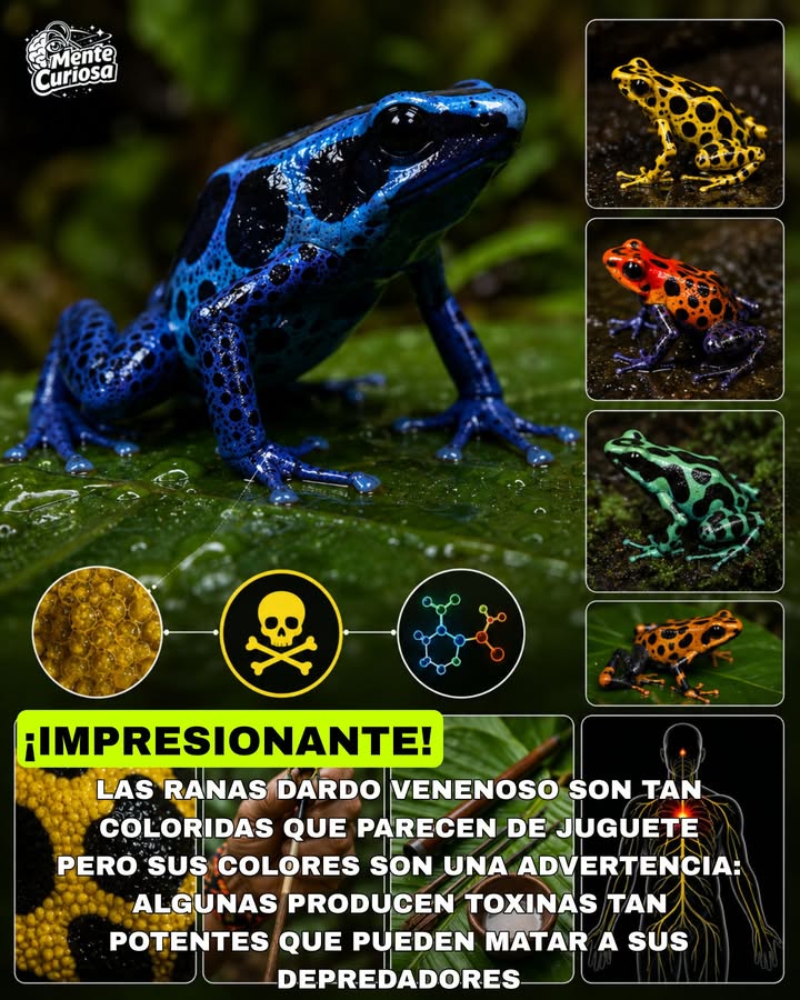 🚨🐸🎨😳 EXISTE UNA RANA TAN COLORIDA Y HERMOSA QUE SU APARIENCIA ES UNA ADVERTENCIA DE MUERTE