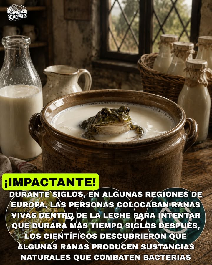 🚨🐸🥛😳 DURANTE SIGLOS ALGUNAS PERSONAS COLOCABAN RANAS VIVAS DENTRO DE LA LECHE PARA INTENTAR EVITAR QUE SE ECHARA A PERDER