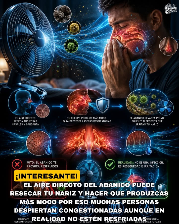 🚨🌬️🤧😳 EL ABANICO NO TE "RESFRÍA", PERO PUEDE HACER QUE TE SIENTAS MÁS CONGESTIONADO