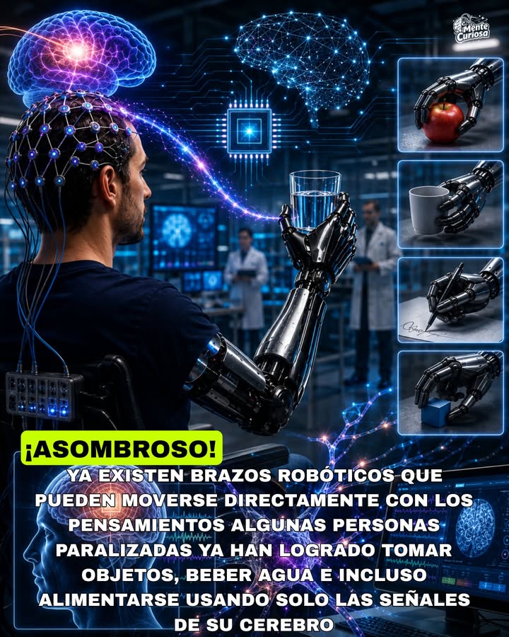 🚨🦾🧠😳 YA EXISTEN BRAZOS ROBÓTICOS QUE PUEDEN SER CONTROLADOS DIRECTAMENTE POR EL CEREBRO