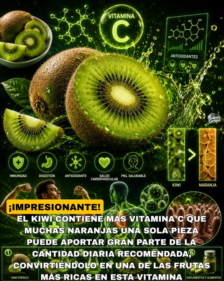 🚨🥝💥😳 EL KIWI CONTIENE MÁS VITAMINA C QUE MUCHAS NARANJAS