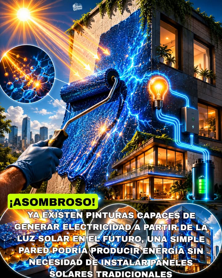 🚨🎨⚡😳 YA EXISTEN PINTURAS CAPACES DE GENERAR ELECTRICIDAD A PARTIR DE LA LUZ SOLAR