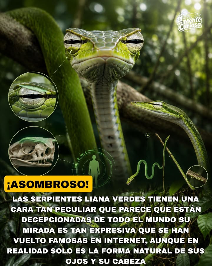🚨🐍😳 LAS SERPIENTES LIANA VERDES PARECEN ESTAR JUZGÁNDOTE