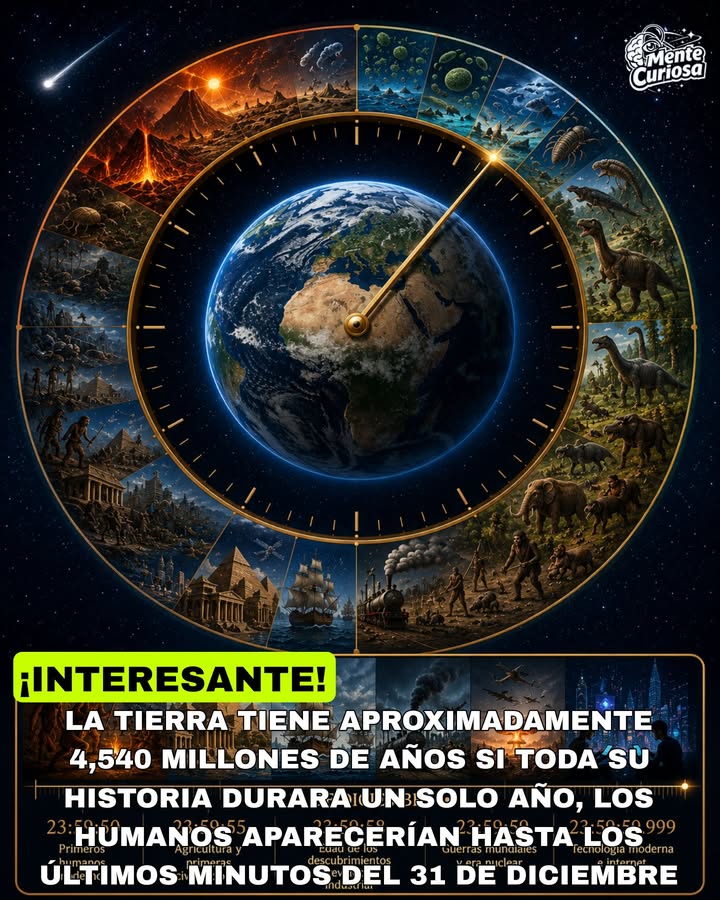 🚨🌍⏳😳 LA TIERRA ES TAN ANTIGUA QUE SI SU HISTORIA COMPLETA DURARA UN SOLO AÑO, LOS HUMANOS APARECERÍAN EN LOS ÚLTIMOS MINUTOS DEL...