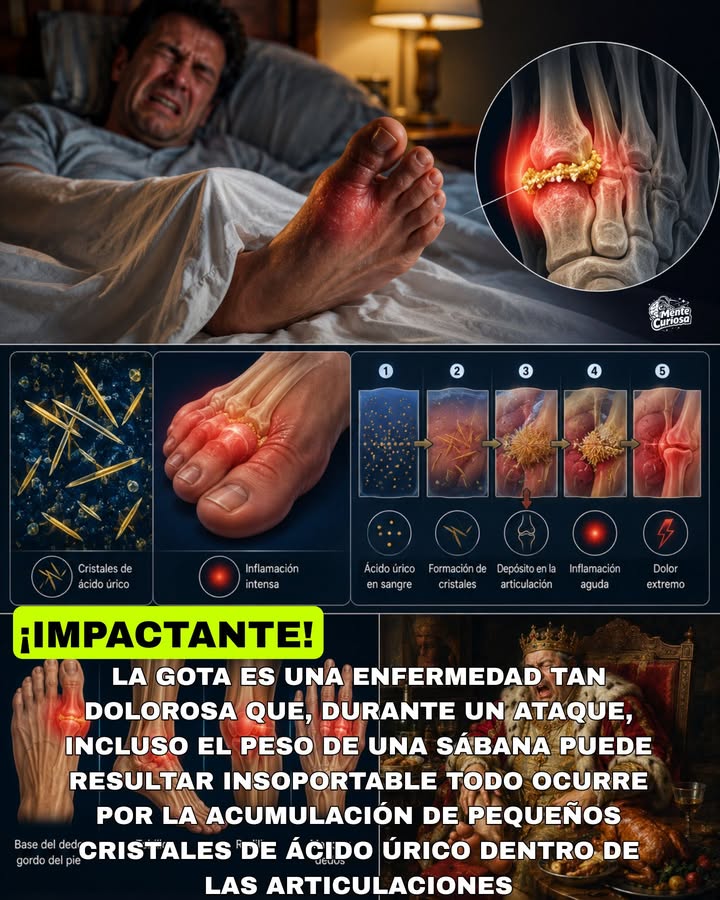 🚨🦶🔥😳 LA GOTA PUEDE PROVOCAR UN DOLOR TAN INTENSO QUE INCLUSO EL PESO DE UNA SÁBANA RESULTA INSOPORTABLE