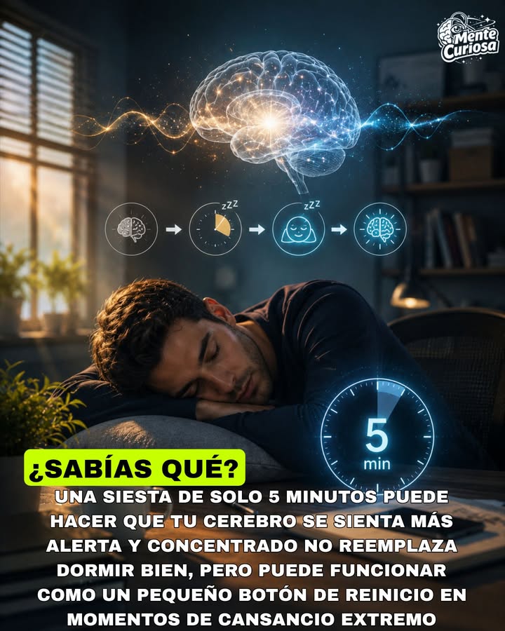 🚨😴🧠😳 UNA SIESTA DE SOLO 5 MINUTOS PUEDE DARLE A TU CEREBRO UNA SENSACIÓN TEMPORAL DE "REINICIO"