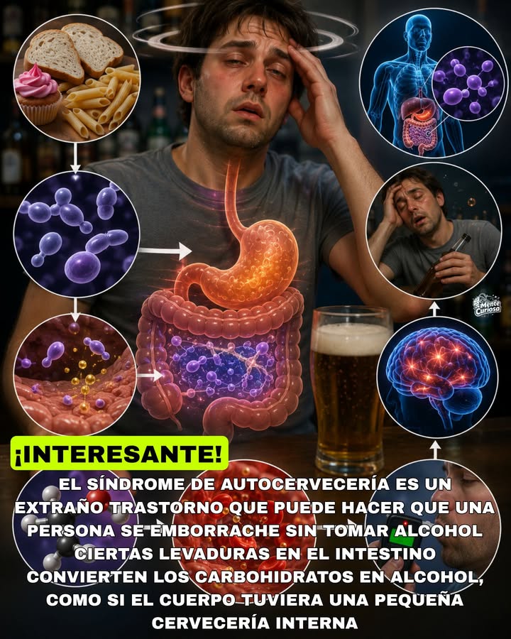🚨🍞🍺😳 EXISTE UN TRASTORNO LLAMADO SÍNDROME DE AUTOCERVECERÍA QUE PUEDE HACER QUE UNA PERSONA SE EMBORRACHE SIN BEBER ALCOHOL