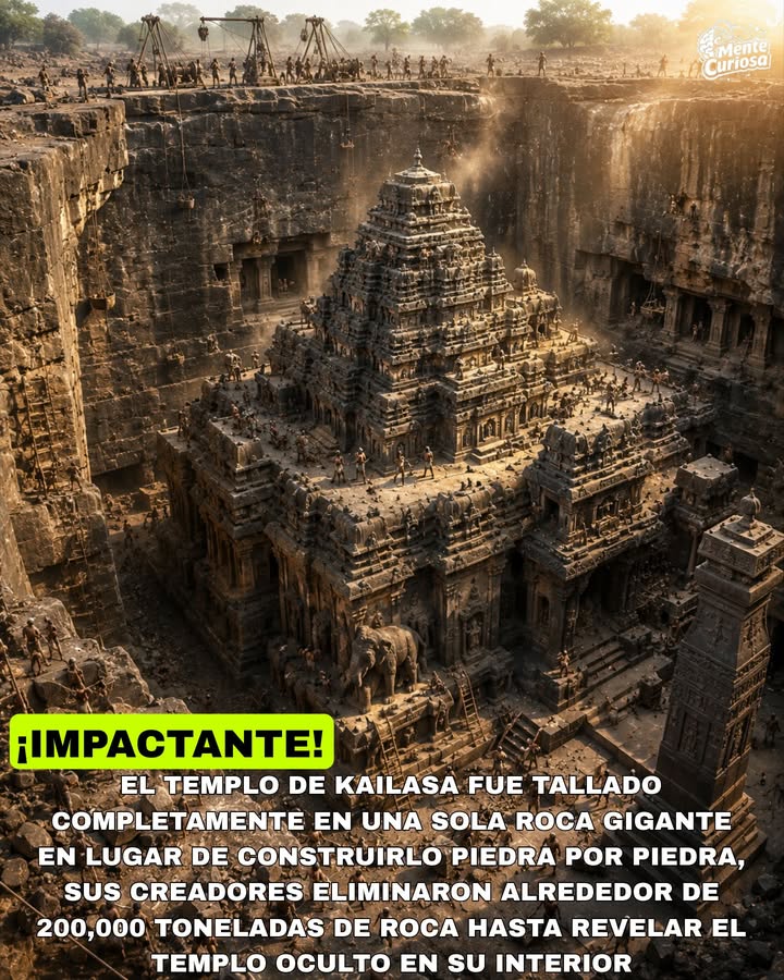 🚨🛕⛏️😳 EL TEMPLO DE KAILASA FUE TALLADO DE ARRIBA HACIA ABAJO EN UNA SOLA ROCA GIGANTE