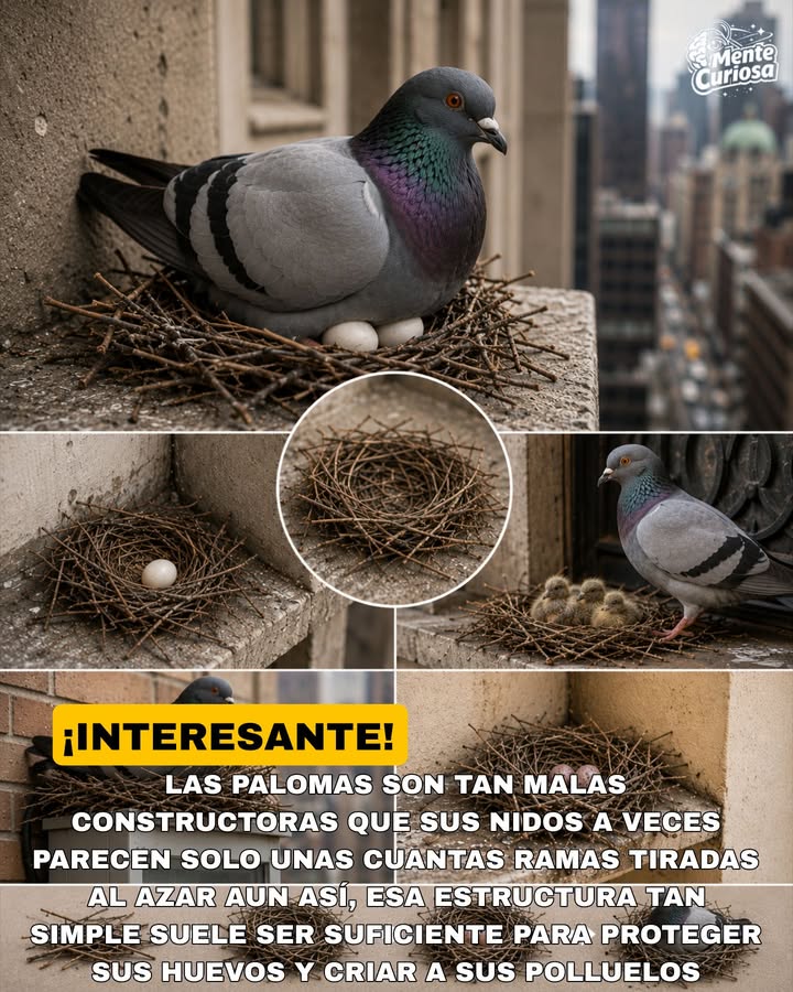🚨🕊️😳 LAS PALOMAS SON FAMOSAS POR CONSTRUIR ALGUNOS DE LOS NIDOS MÁS SIMPLES DEL REINO ANIMAL