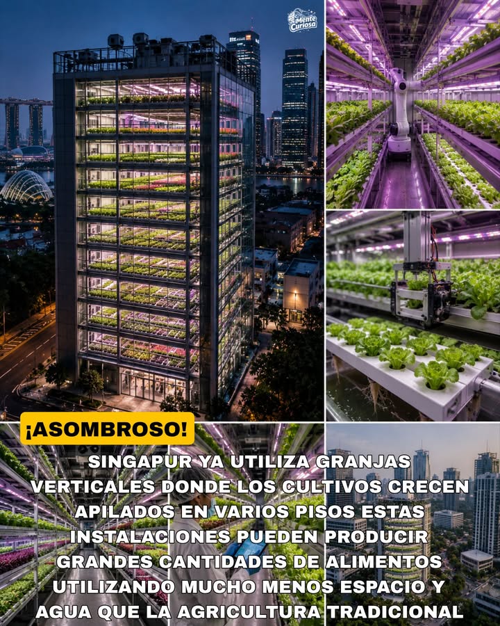 🚨🌱🏙️😳 SINGAPUR YA UTILIZA GRANJAS VERTICALES PARA PRODUCIR ALIMENTOS EN EDIFICIOS DE VARIOS PISOS