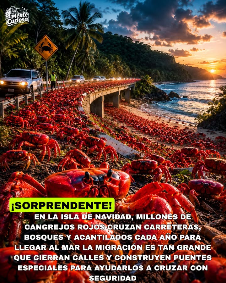 🚨🦀🌴😳 EN LA ISLA DE NAVIDAD OCURRE UNA DE LAS MAYORES MIGRACIONES ANIMALES DEL PLANETA