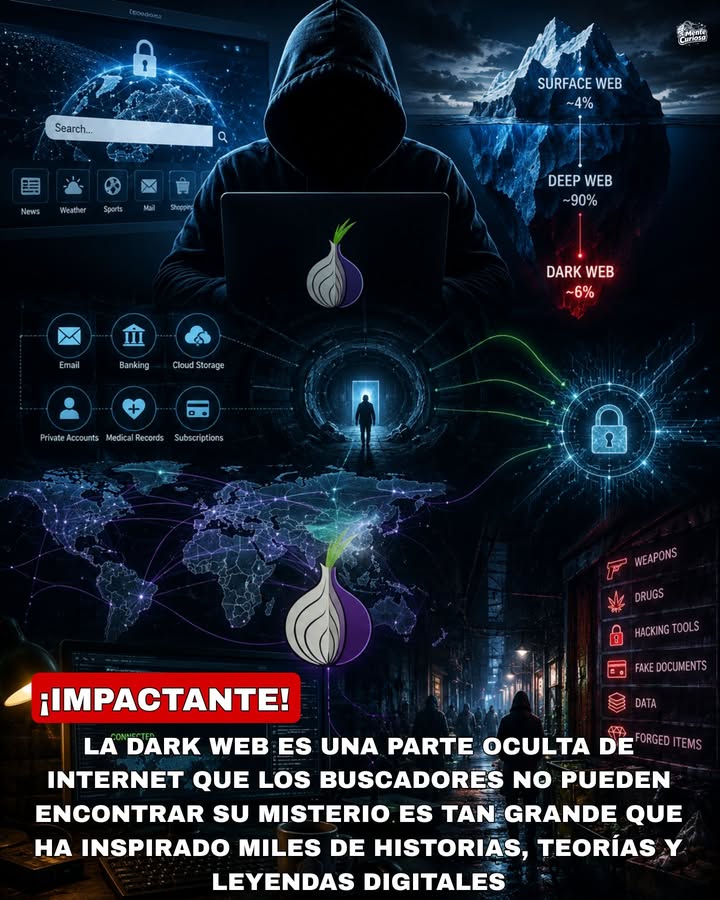 🚨🌑🌐😳 LA DARK WEB ES UNA PARTE OCULTA DE INTERNET A LA QUE NO SE PUEDE ACCEDER CON NAVEGADORES NORMALES
