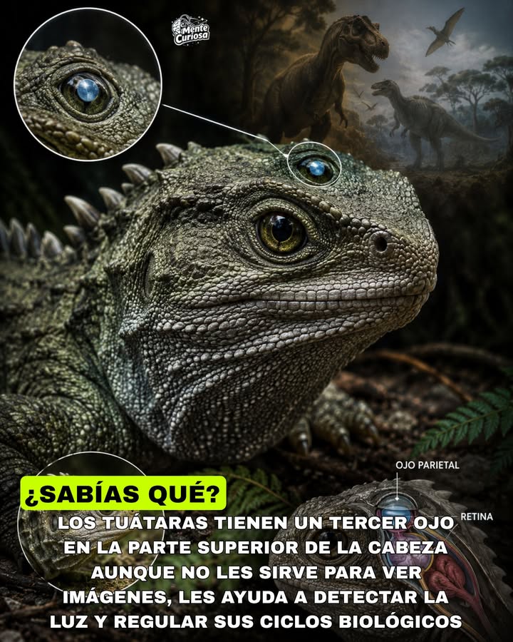 🚨👁️🦎😳 LOS TUÁTARAS TIENEN UN "TERCER OJO" EN LA PARTE SUPERIOR DE LA CABEZA