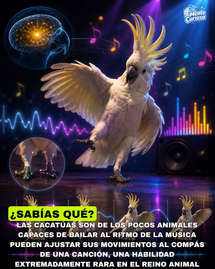 🚨🦜🎶😳 LAS CACATÚAS SON DE LAS POCAS ESPECIES ANIMALES CAPACES DE BAILAR AL RITMO DE LA MÚSICA