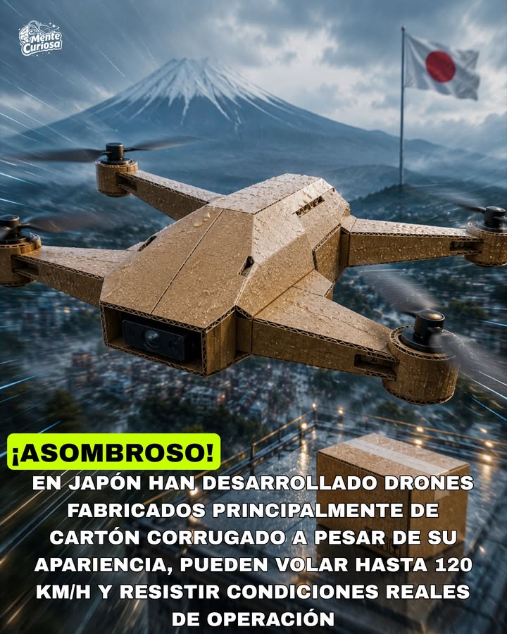 🚨📦✈️😳 EN JAPÓN HAN DESARROLLADO DRONES FABRICADOS PRINCIPALMENTE DE CARTÓN CORRUGADO