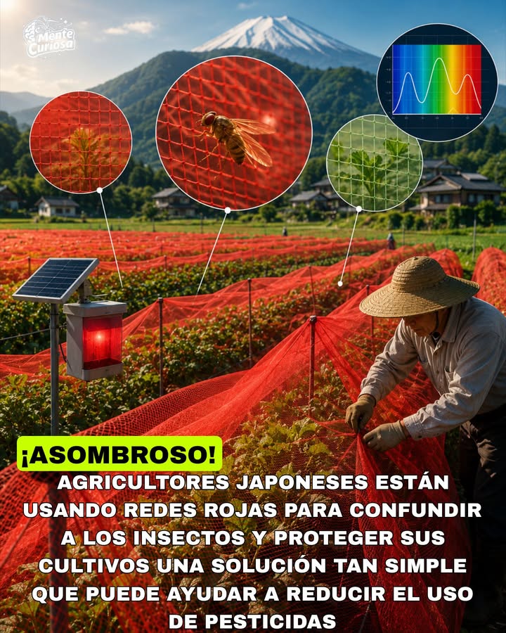 🚨🇯🇵🌾😳 AGRICULTORES JAPONESES HAN UTILIZADO REDES ROJAS PARA REDUCIR LA CANTIDAD DE INSECTOS EN SUS CULTIVOS