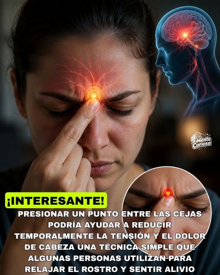 🚨👃🧠😳 EXISTE UNA TÉCNICA QUE CONSISTE EN APLICAR PRESIÓN ENTRE LAS CEJAS PARA INTENTAR ALIVIAR EL DOLOR DE CABEZA