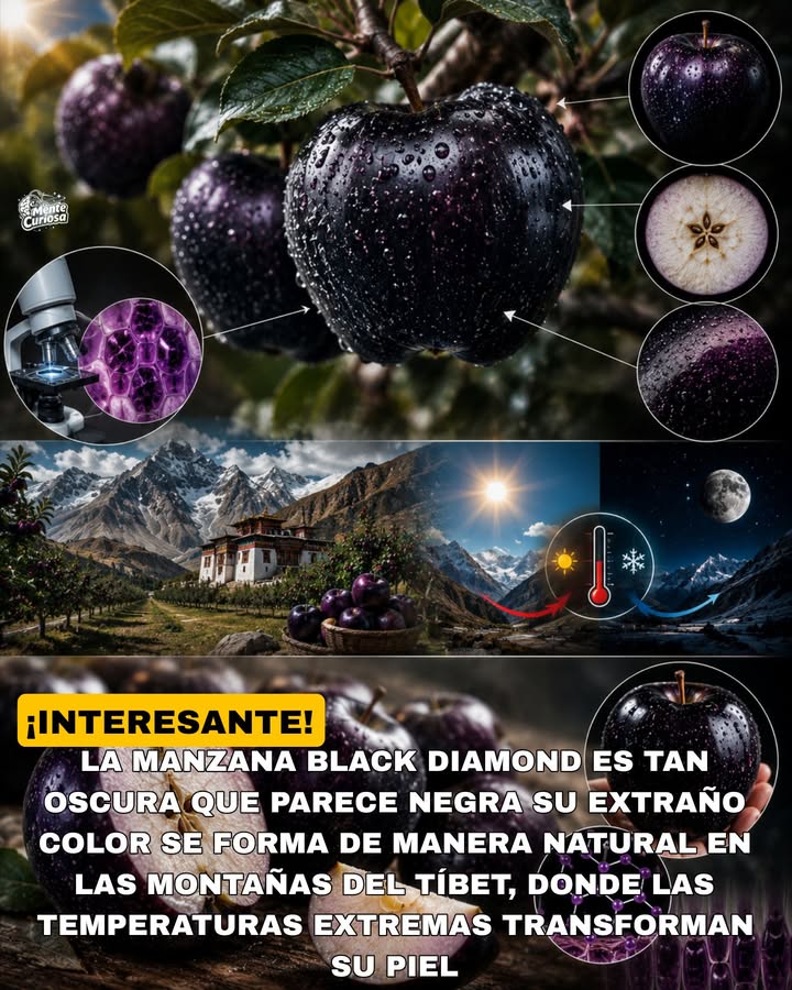 🚨🍎🖤😳 EXISTE UNA MANZANA TAN OSCURA QUE PARECE NEGRA