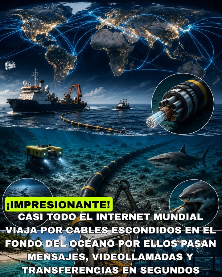 🚨🌊🌐😳 CASI TODO EL INTERNET DEL MUNDO VIAJA POR CABLES QUE ESTÁN EN EL FONDO DEL OCÉANO