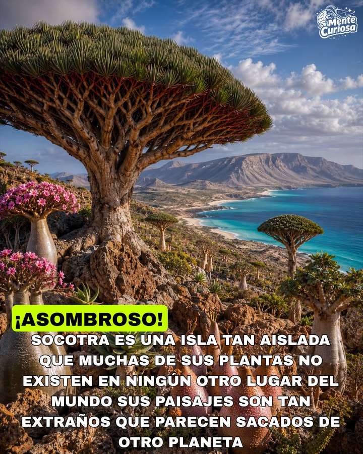🚨🌳🐉😳 SOCOTRA ES UNA ISLA TAN EXTRAÑA QUE MUCHAS DE SUS PLANTAS NO EXISTEN EN NINGÚN OTRO LUGAR DEL PLANETA