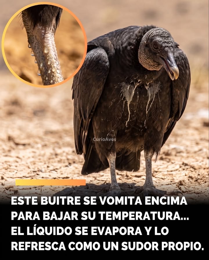 On a sweltering afternoon, when the heat shivers the air over the landscape, an American black vulture stands motionless with it...