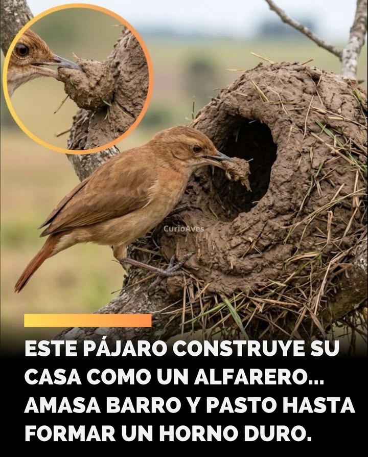 In the fields, parks, and plains of South America, a small bird tirelessly works, transporting tiny clay balls in its beak