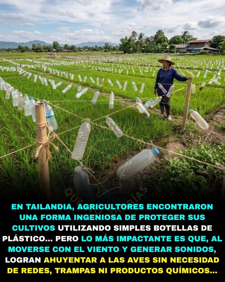 🌾🍃🚨 EN TAILANDIA ESTÁN PROTEGIENDO SUS CULTIVOS CON BOTELLAS DE PLÁSTICO… Y LA IDEA ESTÁ SORPRENDIENDO A MUCHOS
