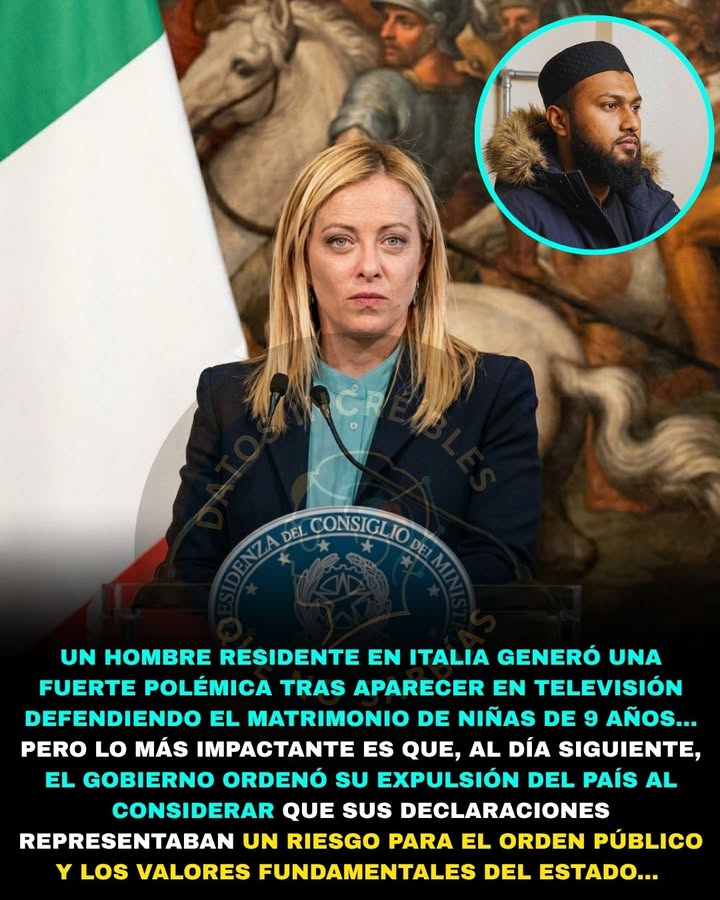 ⚖️🚨 ITALIA EXPULSÓ A UN HOMBRE TRAS SUS POLÉMICAS DECLARACIONES SOBRE EL MATRIMONIO INFANTIL