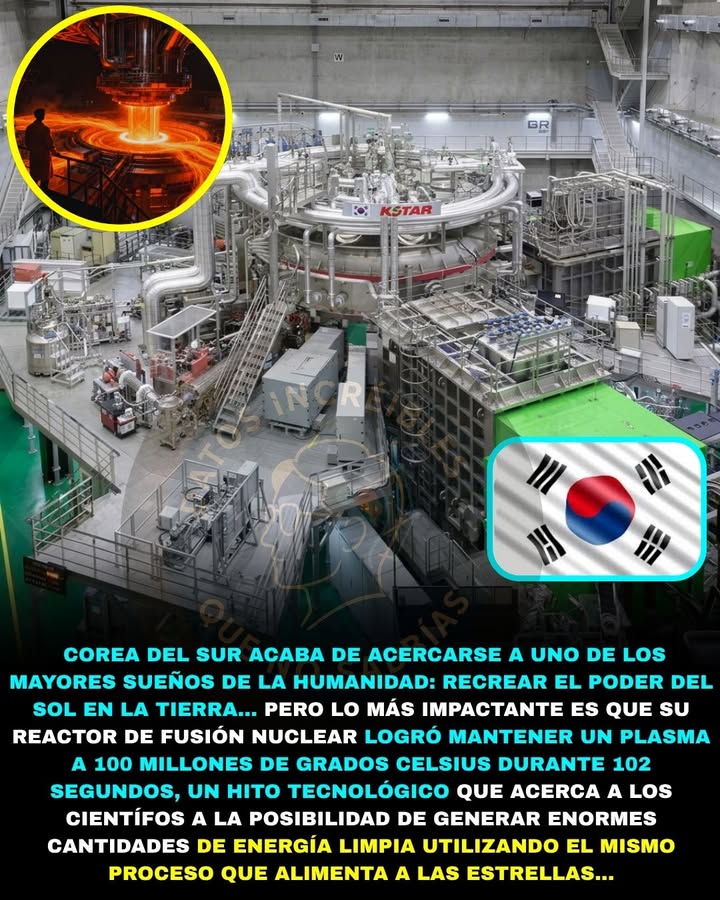 🇰🇷☀️🚨 COREA DEL SUR ACABA DE MANTENER ENCENDIDO UN "SOL ARTIFICIAL" A 100 MILLONES DE GRADOS… Y EL LOGRO ACERCA A LA HUMANIDAD A...