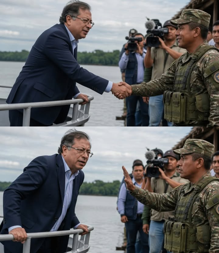 Una lancha presidencial quedó inmóvil cuando un soldado se plantó en el muelle y extendió la palma en señal de alto