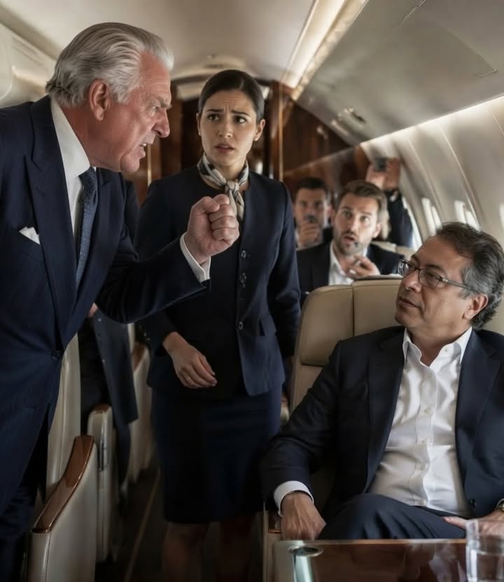 Un hombre poderoso subió furioso al avión y señaló al pasajero del asiento delantero: “Ese lugar es mío”, pero su soberbia empez...