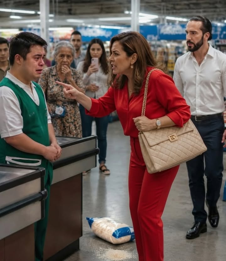 Un joven cajero con discapacidad es humillado brutalmente en un supermercado por una clienta arrogante que grita “inútil”, hasta...
