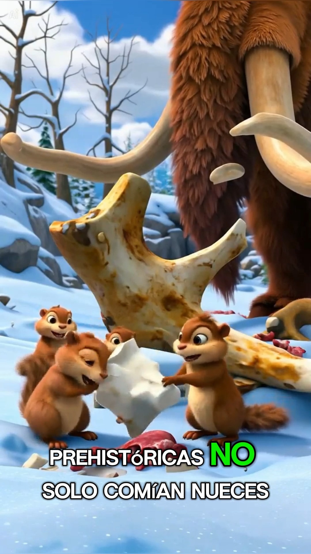 ¿Qué harías si encontraras a una ardilla comiendo restos de un mamut?