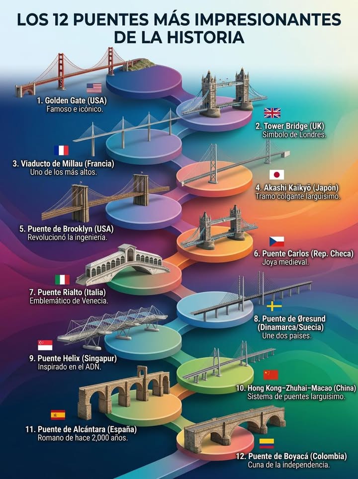 🌉 LOS 12 PUENTES MÁS IMPRESIONANTES DE LA HISTORIA