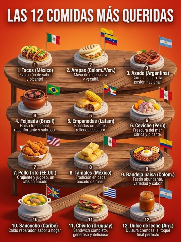 🍲 LAS 12 COMIDAS MÁS TÍPICAS Y QUERIDAS DE AMÉRICA
