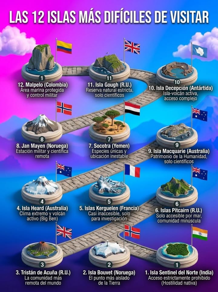 🏝️ LAS 12 ISLAS MÁS DIFÍCILES DE VISITAR