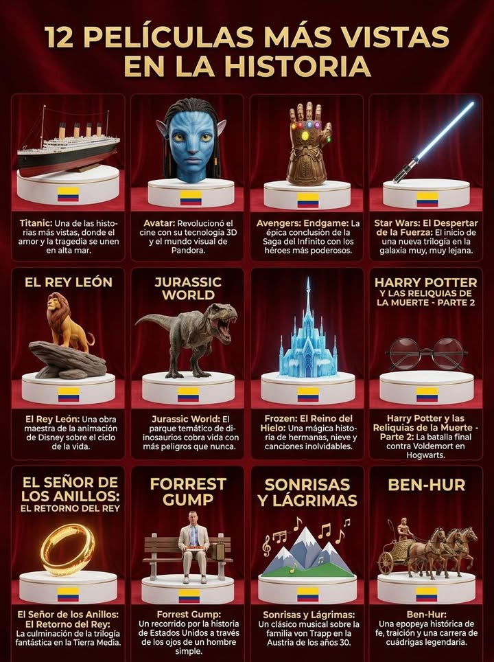 🎬 LAS 12 PELÍCULAS QUE MÁS PERSONAS HAN VISTO EN LA HISTORIA