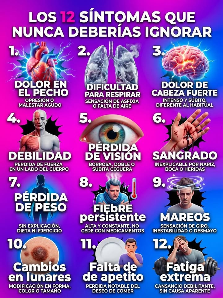 🧠 LOS 12 SÍNTOMAS QUE NUNCA DEBERÍAS IGNORAR